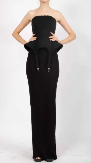 Canvas Corset Belt with Front Clips and Silk Tie