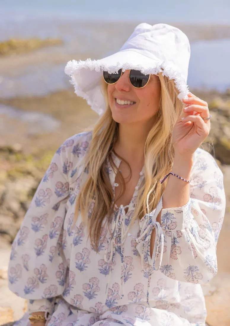 Canvas Packable Hat - White