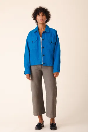 Canvas Utility Jacket in French Blue