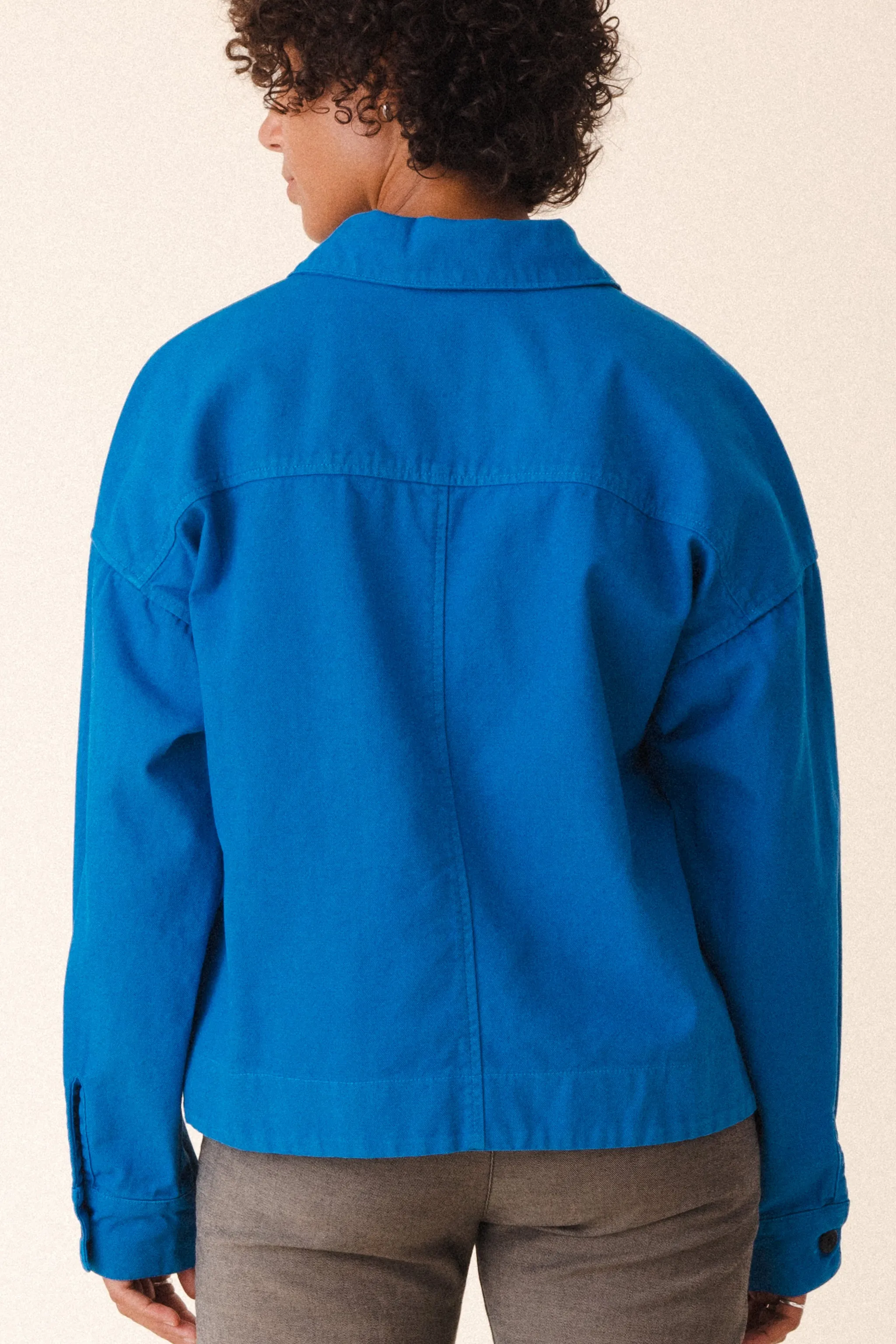 Canvas Utility Jacket in French Blue