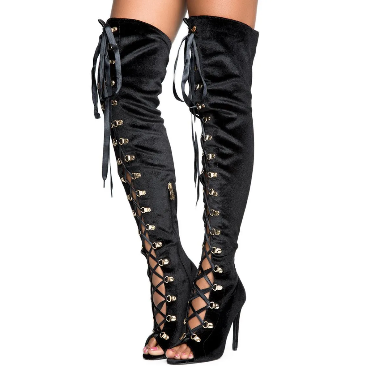 Cape Robbin Olga-7 Black Heeled Boots BLACK