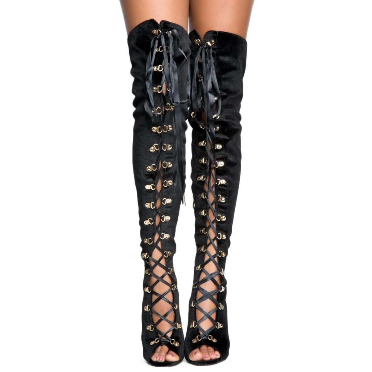 Cape Robbin Olga-7 Black Heeled Boots BLACK