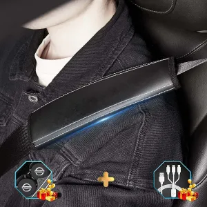 Car Seat Belt Covers (2PCS), Custom Fit For Your Cars, Microfiber Leather Seat Belt Shoulder Pads for More Comfortable Driving, Car Accessories JE13994