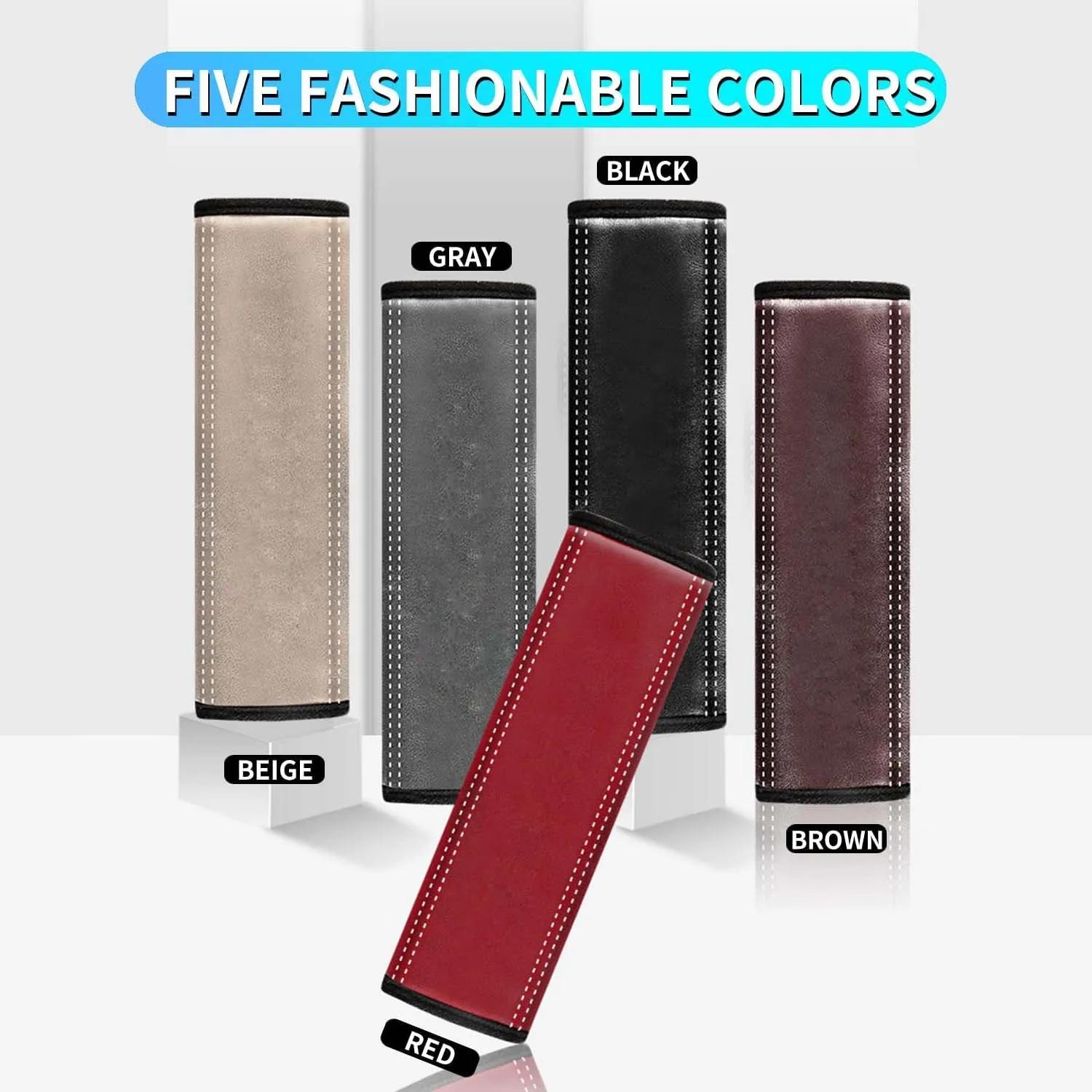 Car Seat Belt Covers (2PCS), Custom Fit For Your Cars, Microfiber Leather Seat Belt Shoulder Pads for More Comfortable Driving, Car Accessories NS13994