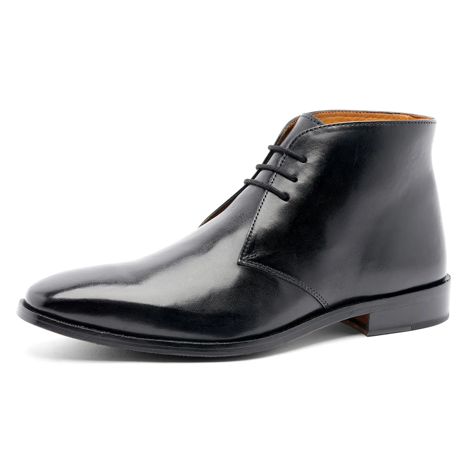 Carlos by Carlos Santana Men's Chukka Boots, Black Full Grain Calfskin Leather, 13
