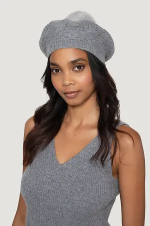 Cashmere Pom Pom Beret