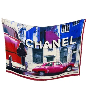 CC Car Printed Multi-colour Scarf in Silk