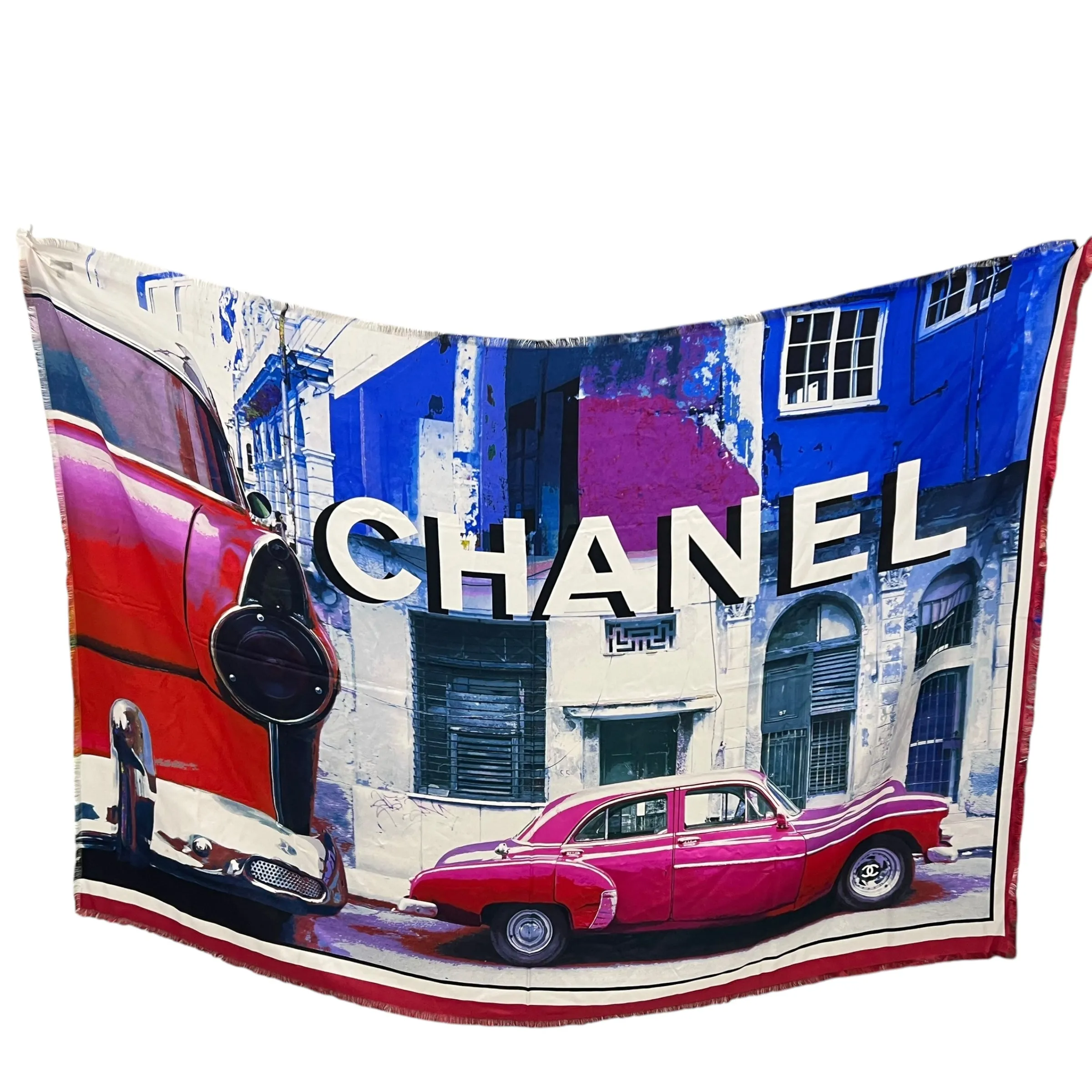 CC Car Printed Multi-colour Scarf in Silk