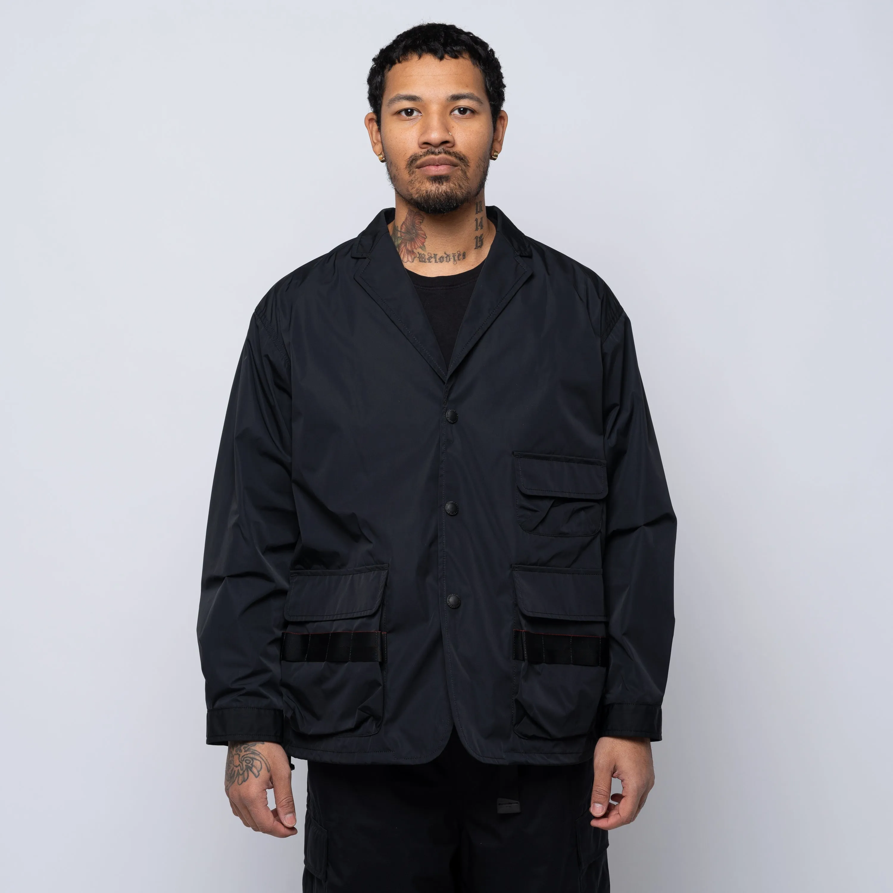CdGH Nylon Taffeta Utility Blazer Jacket Black HO-J005-051