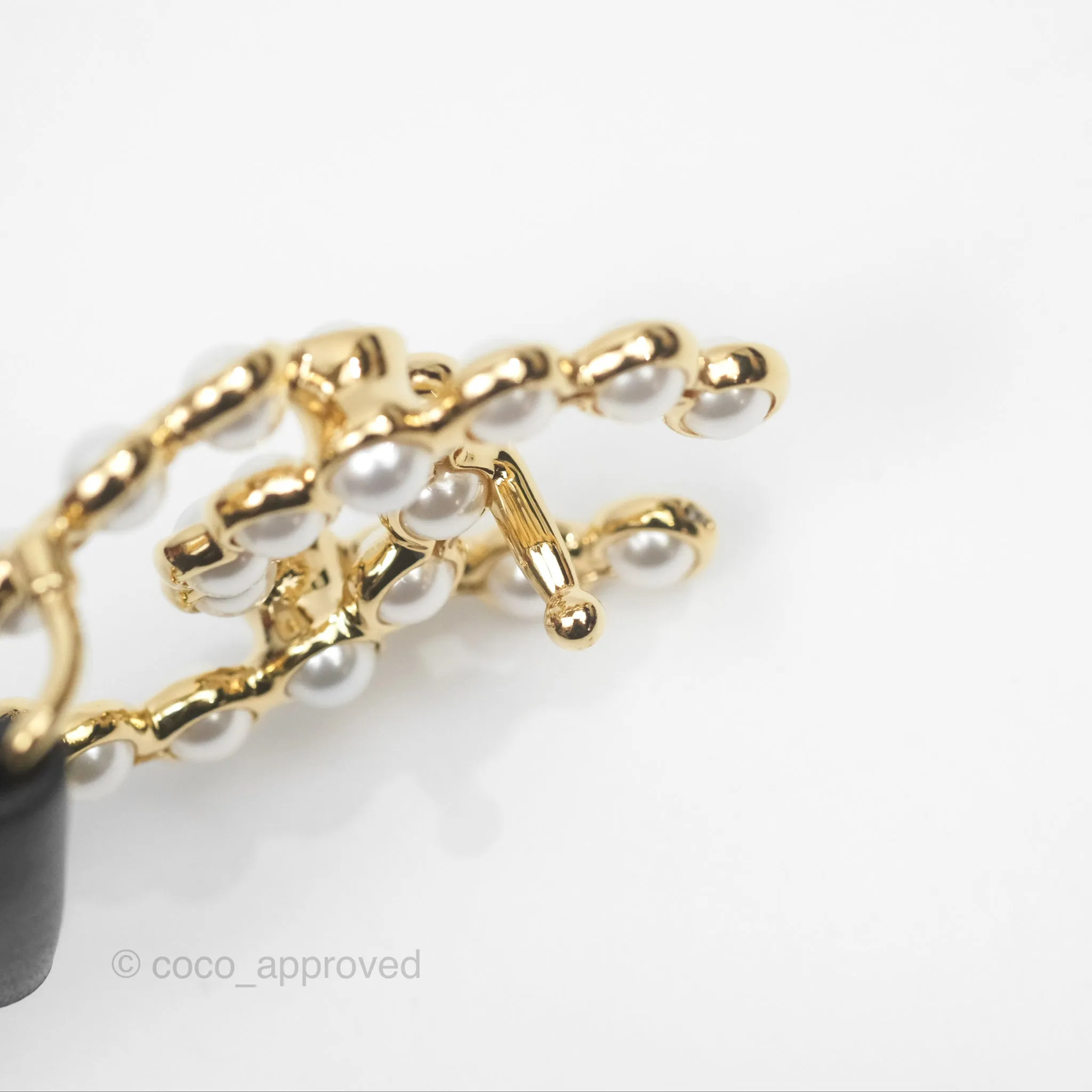 Chanel Pearl CC Belt Black Size 75 24S