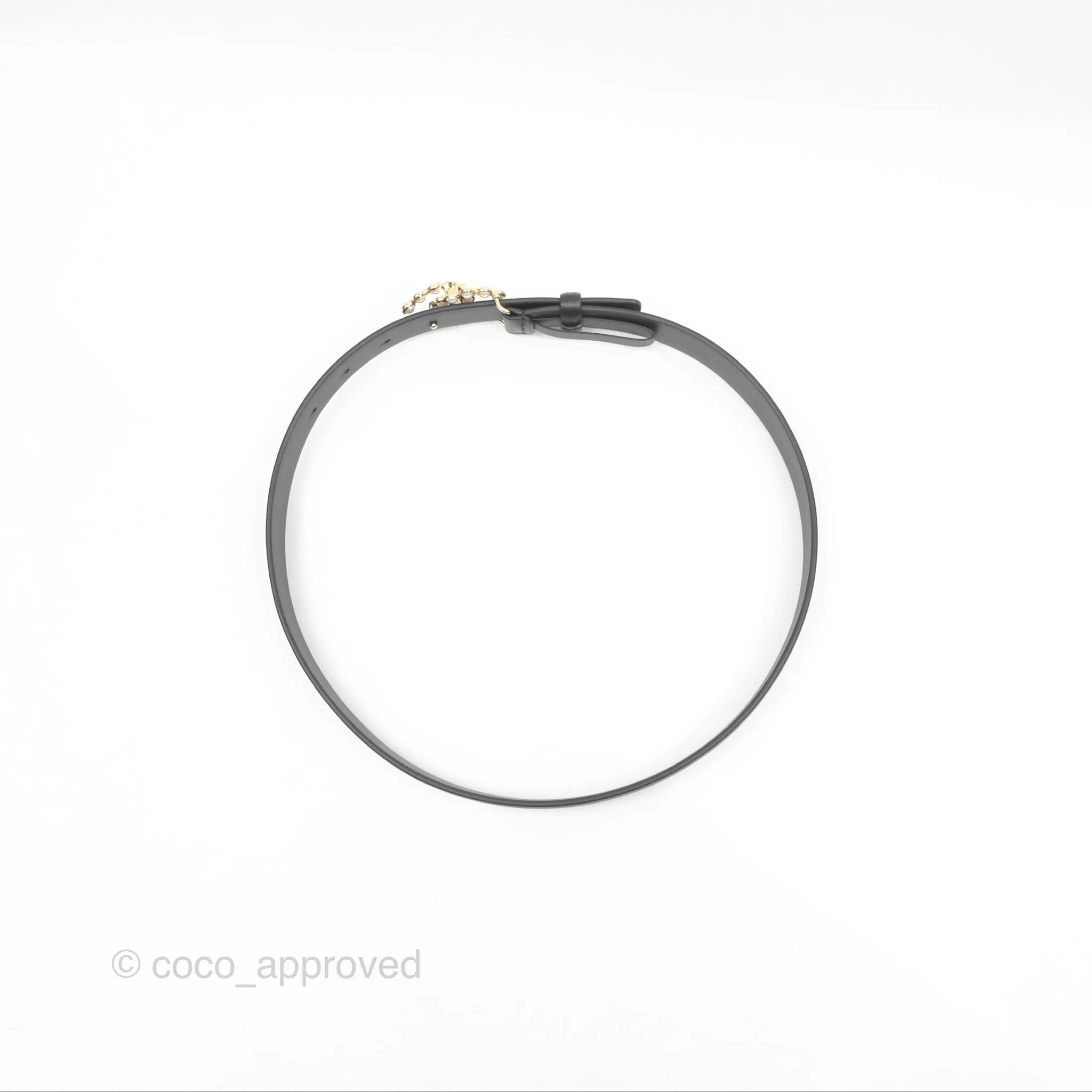 Chanel Pearl CC Belt Black Size 75 24S