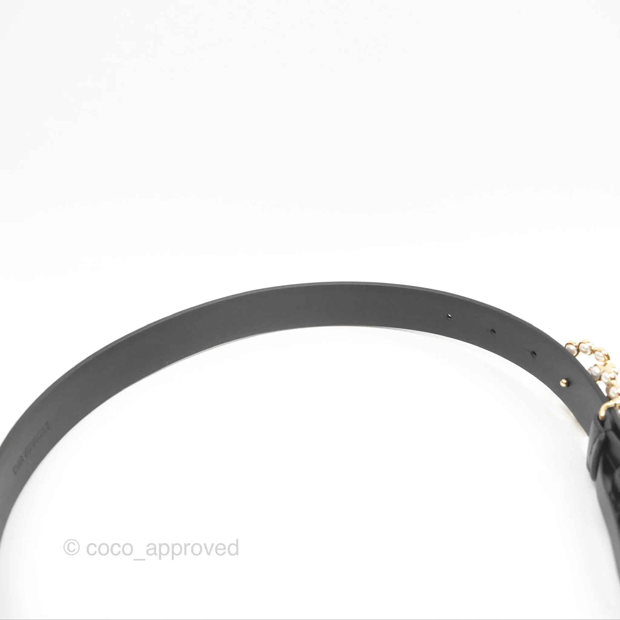 Chanel Pearl CC Belt Black Size 75 24S