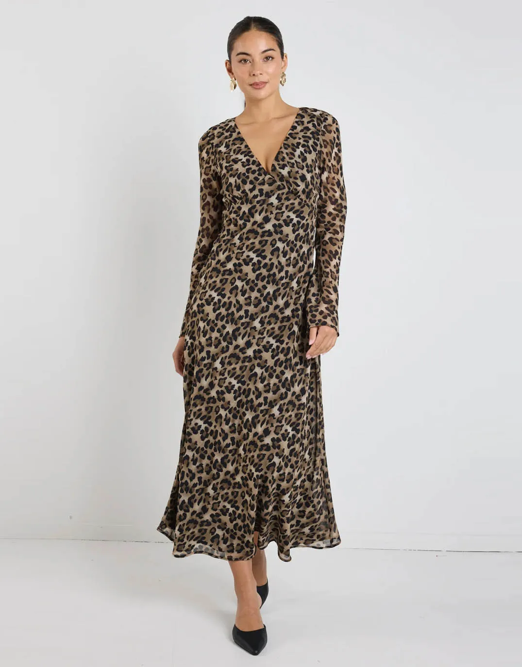 Chateau Dress - Leopard Georgette