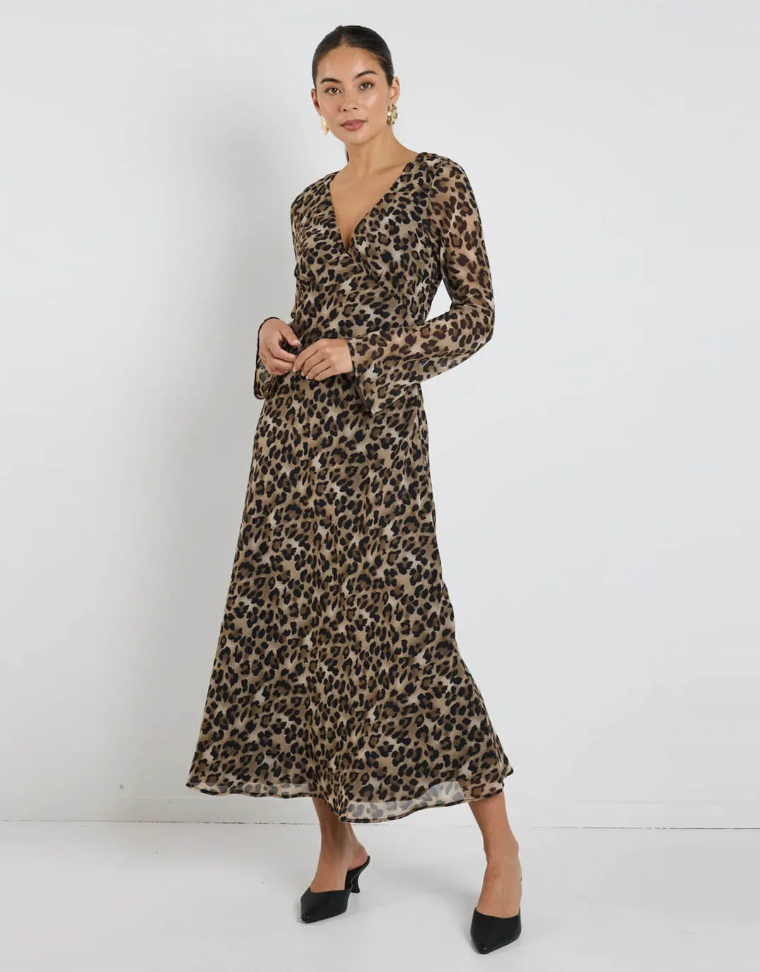 Chateau Dress - Leopard Georgette