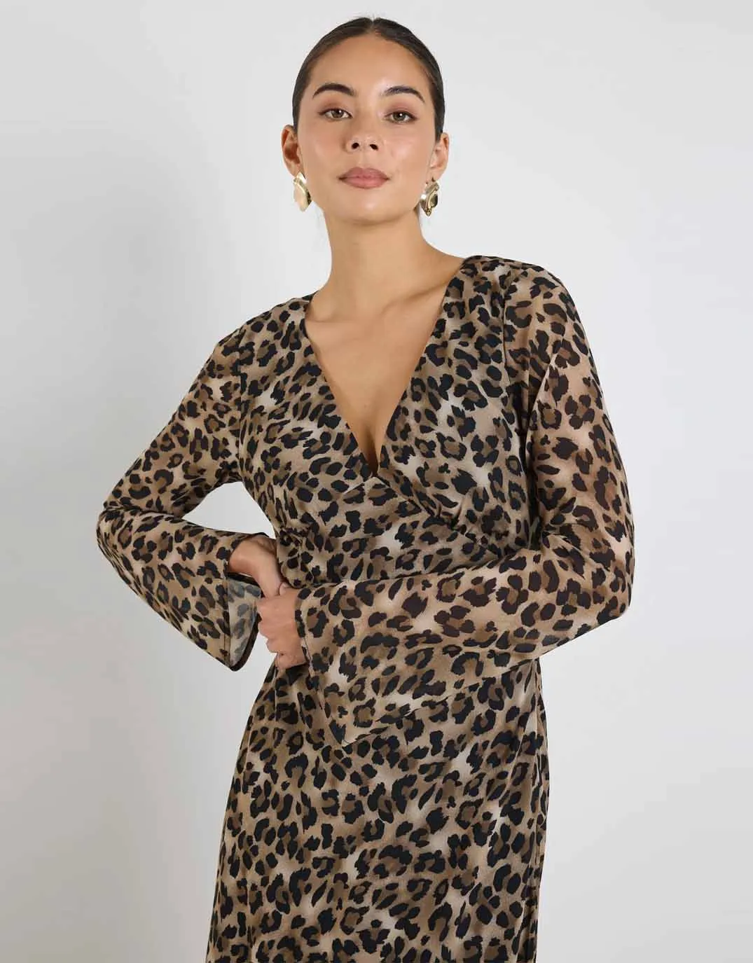 Chateau Dress - Leopard Georgette