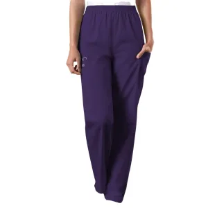 Cherokee Workwear 4200 Scrubs Pants Womens Natural Rise Tapered Pull-On Cargo Eggplant