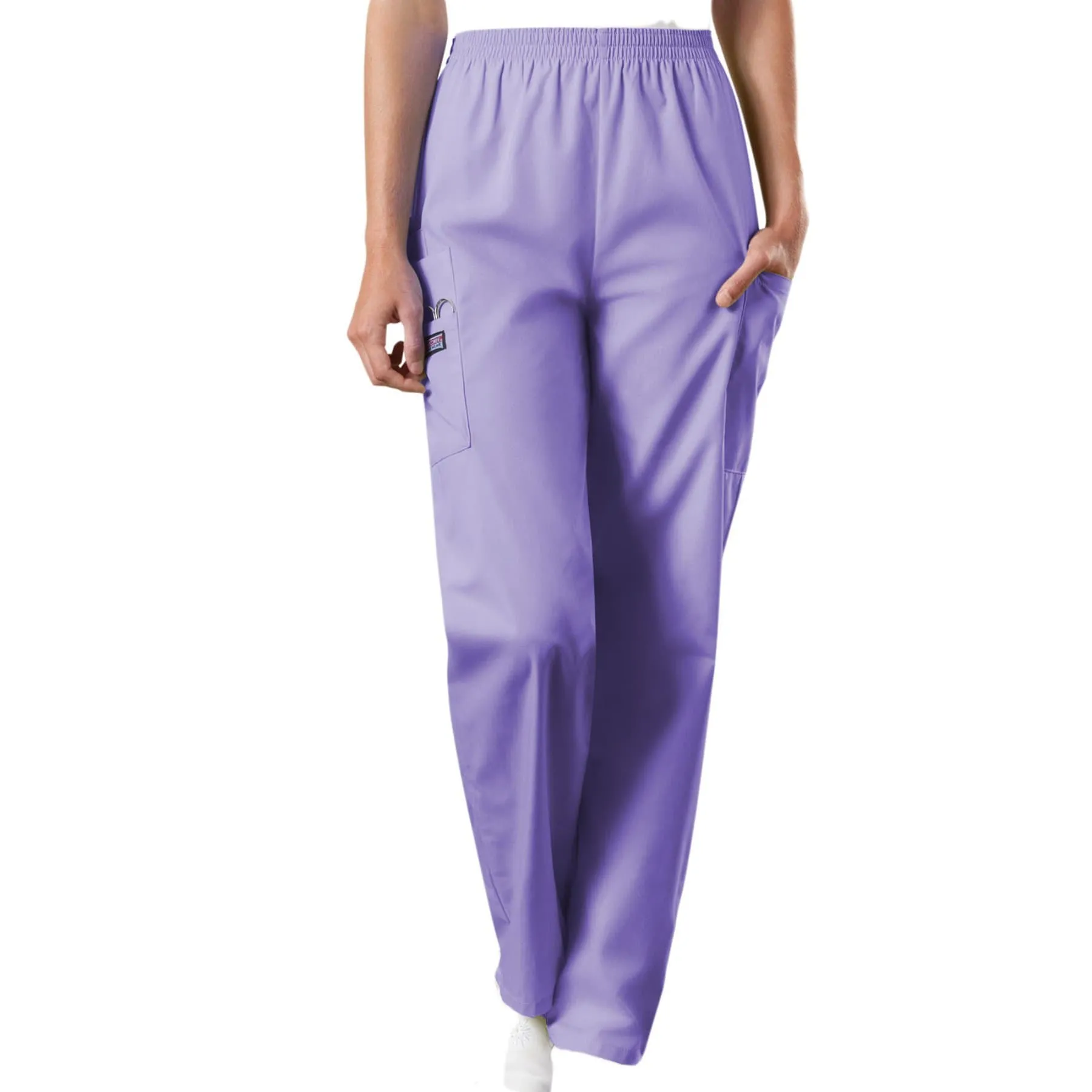 Cherokee Workwear 4200 Scrubs Pants Womens Natural Rise Tapered Pull-On Cargo Orchid