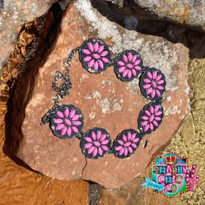 Children’s Silver Link Belt - Dark Pink