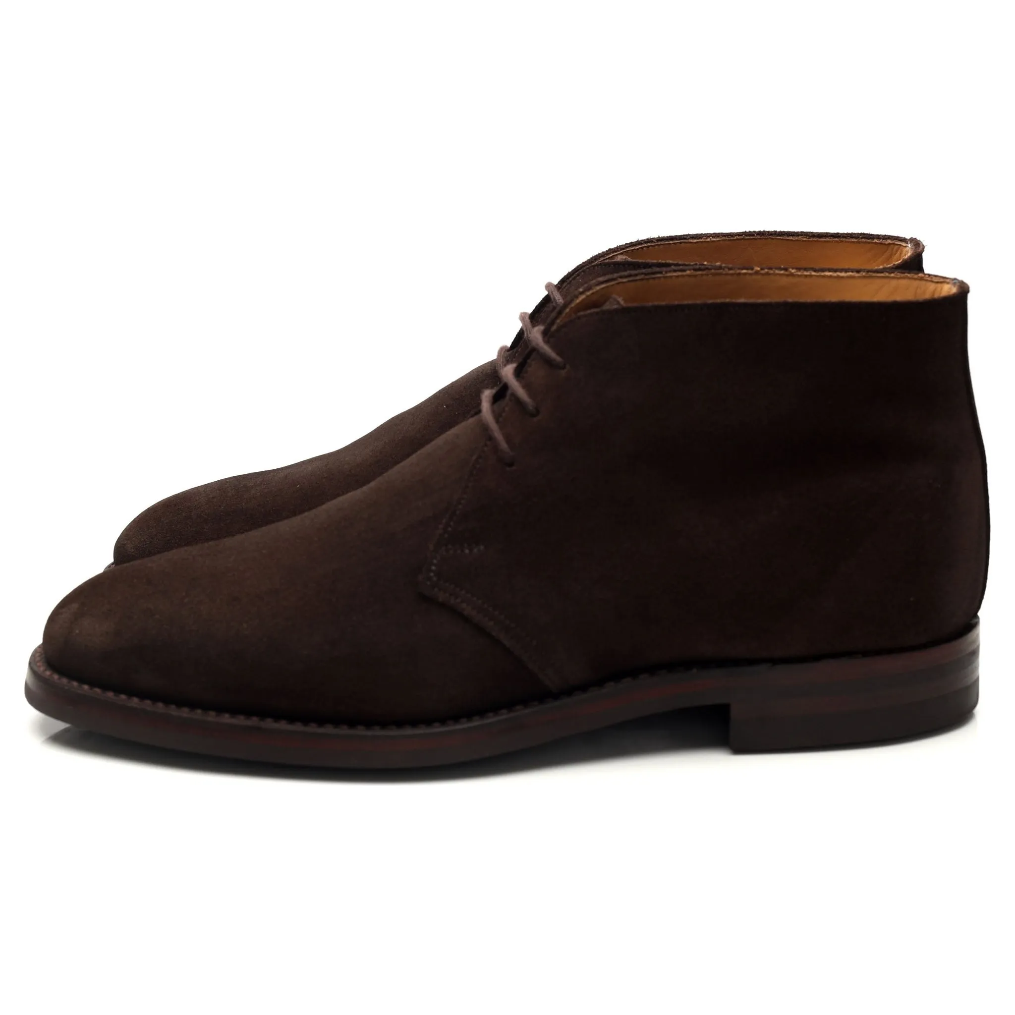 'Chiltern' Dark Brown Suede Chukka Boots UK 8 E