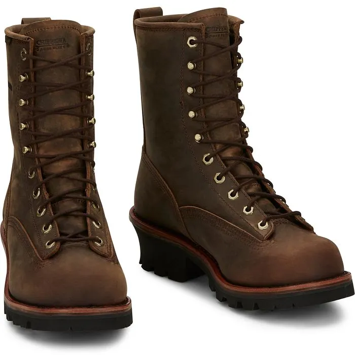 Chippewa Men's Paladin 8" Soft Toe WP Logger Work Boot- Brown - 73100