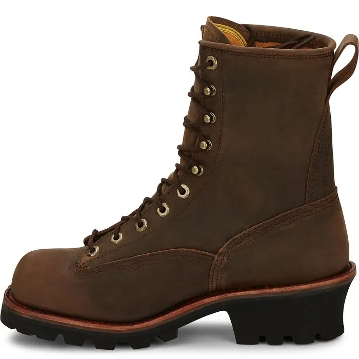 Chippewa Men's Paladin 8" Soft Toe WP Logger Work Boot- Brown - 73100