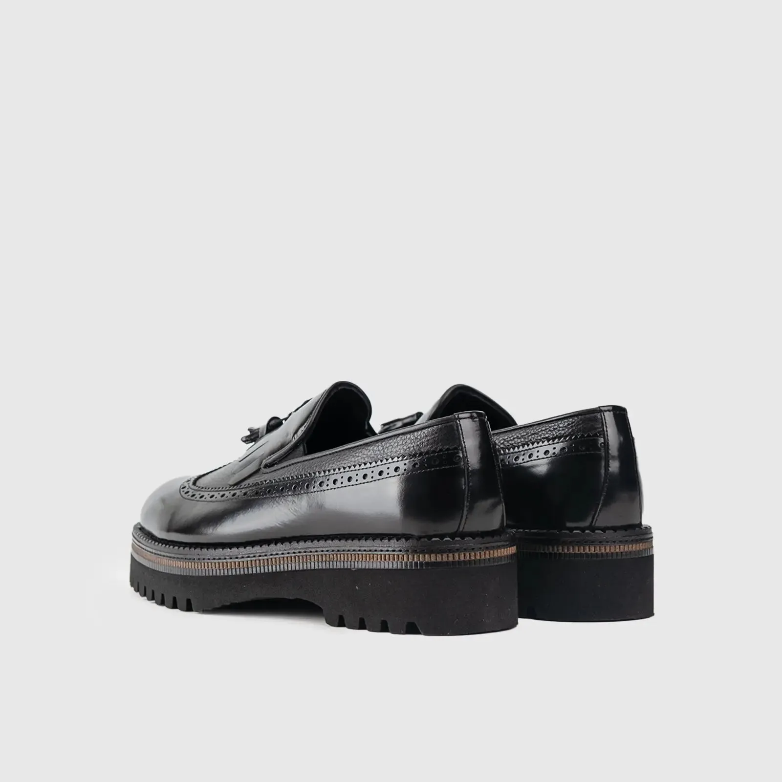 Chunky Sole Dress Loafers 66730 Black