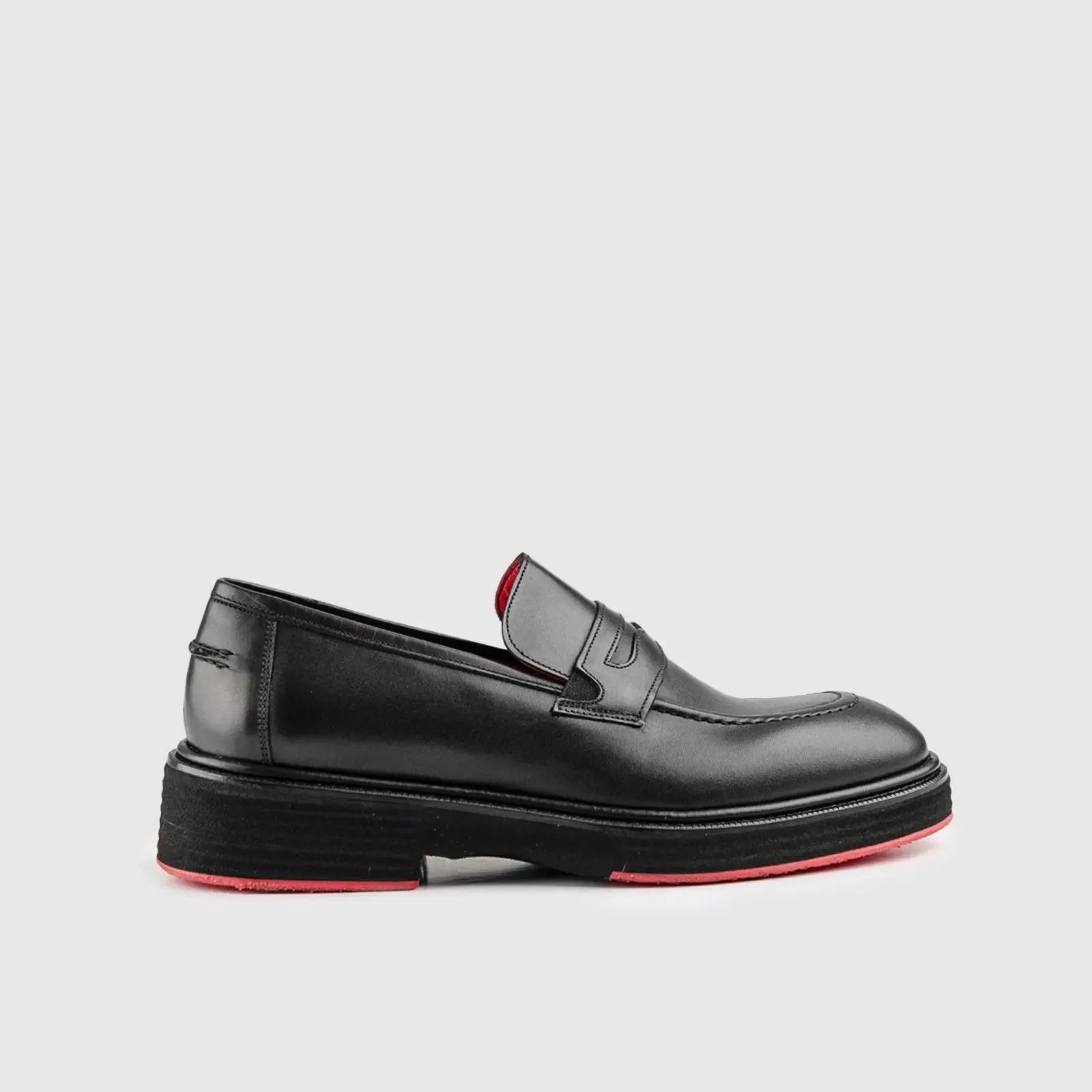 Chunky Sole Dress Loafers Black 0236