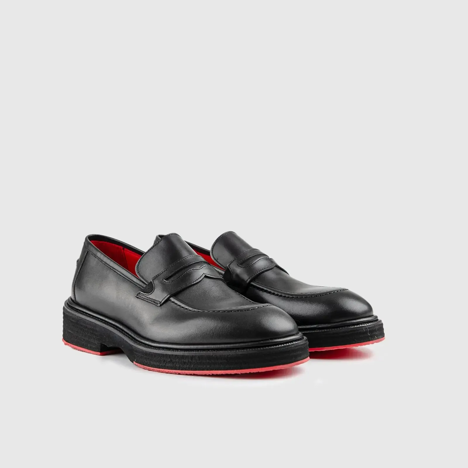 Chunky Sole Dress Loafers Black 0236