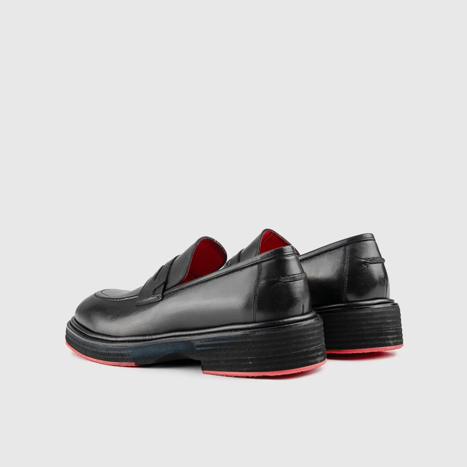 Chunky Sole Dress Loafers Black 0236