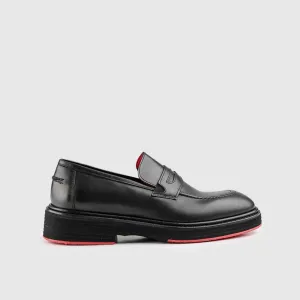 Chunky Sole Dress Loafers Black 0236