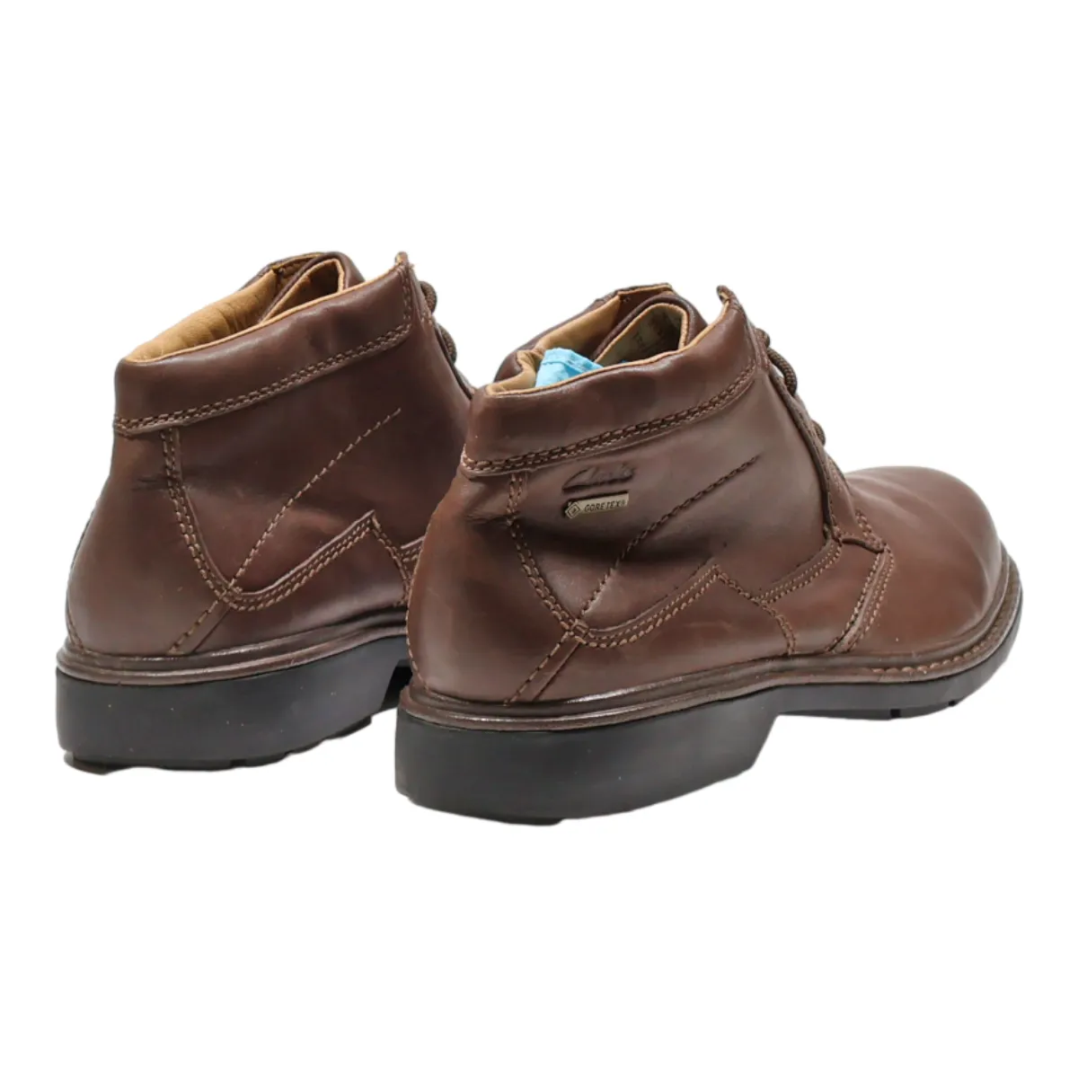 CLARKS Chukka Boots Brown Leather Mens UK 10