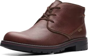 Clarks Men's Morris Peak Waterproof Chukka Boot, Brown Tumbled Leather, 9