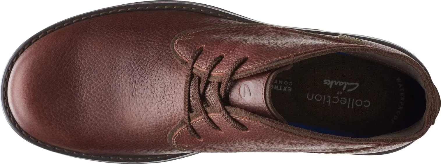 Clarks Men's Morris Peak Waterproof Chukka Boot, Brown Tumbled Leather, 9