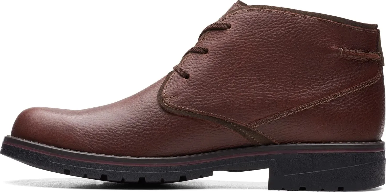 Clarks Men's Morris Peak Waterproof Chukka Boot, Brown Tumbled Leather, 9