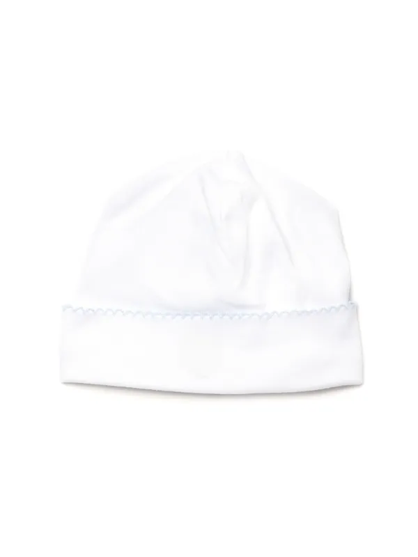 Classic Pima Baby Hat | White/Lt Blue