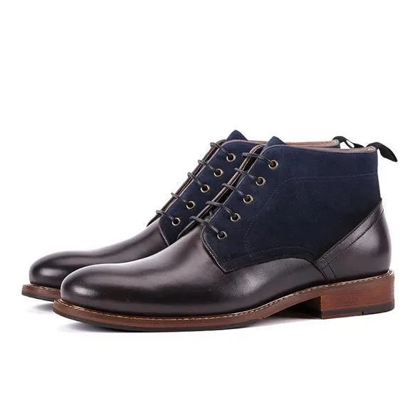 Classic Two Tone Ankle High Leather Chukka Boots