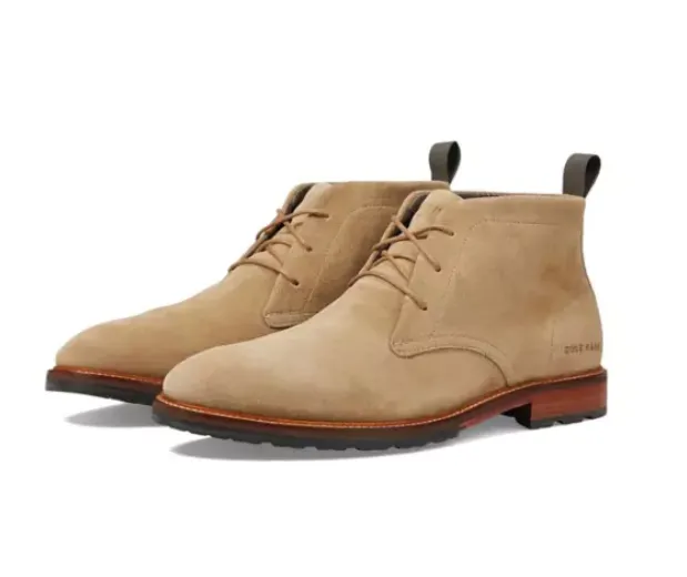 Cole Haan Mens Berkshire Lug Chukka Boots Golden Toffee Suede/Natural WR C37586