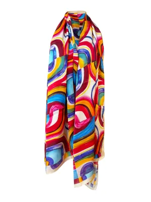 COLORBLOCK SILK SCARF PAREO