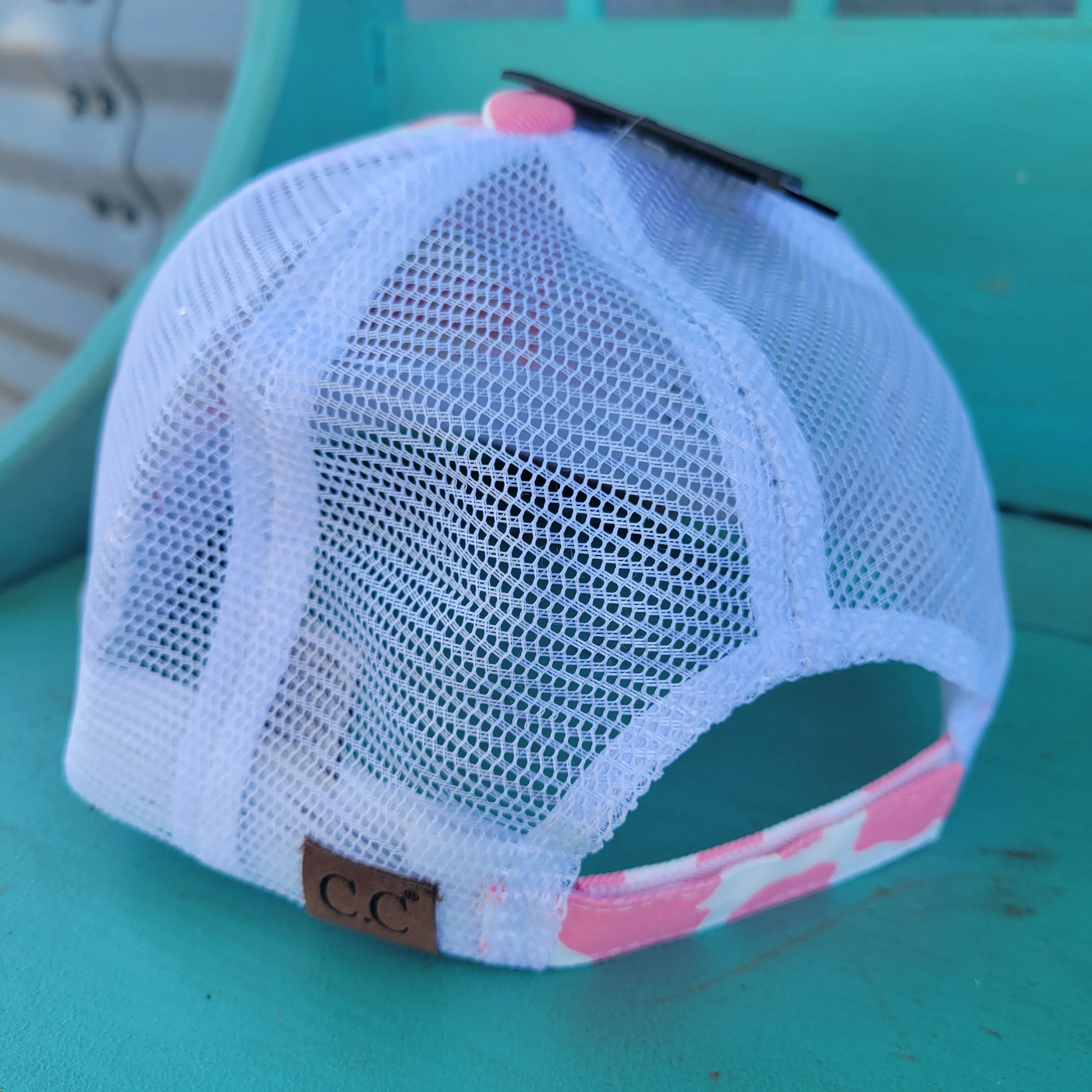 Cowgirl Patch Cow Print Hat - Pink