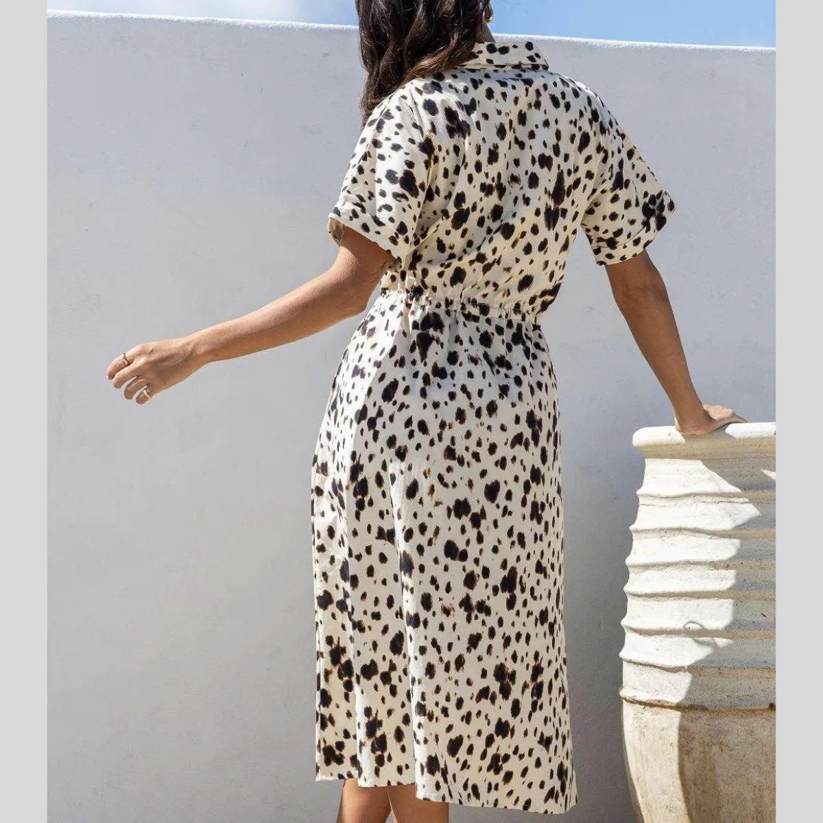 Cruella Midi Dress (Cream/Black)