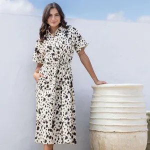 Cruella Midi Dress (Cream/Black)
