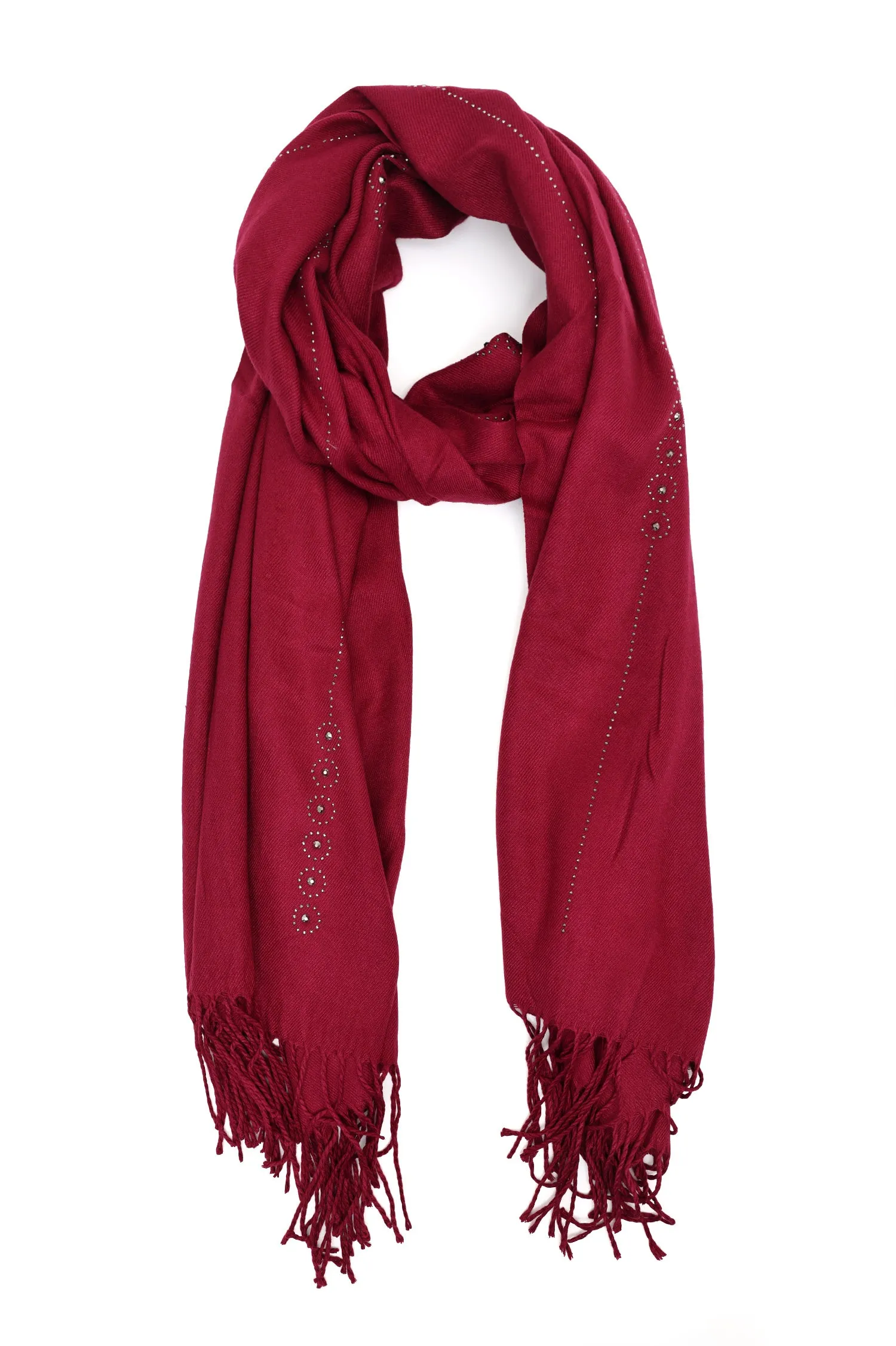 CRYSTAL BLOOM FRINGE SCARF