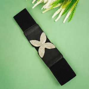 Crystal Studded Gold Butterfly Buckle Belt