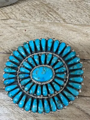 Danbury Sterling Silver Zuni Belt Buckle - Turquoise