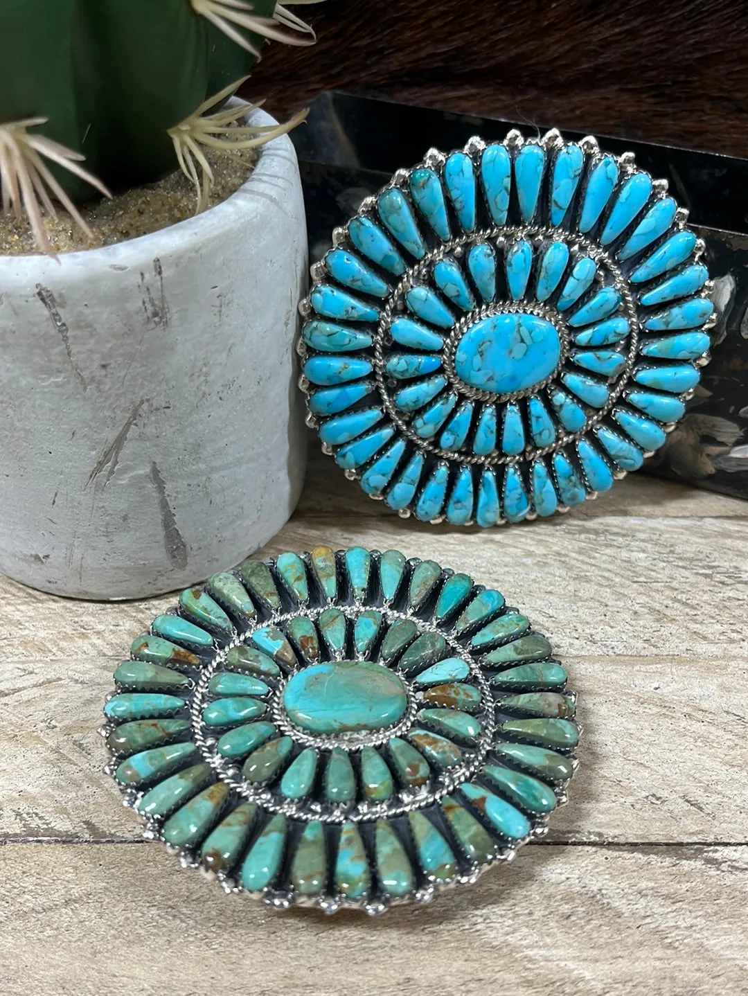 Danbury Sterling Silver Zuni Belt Buckle - Turquoise