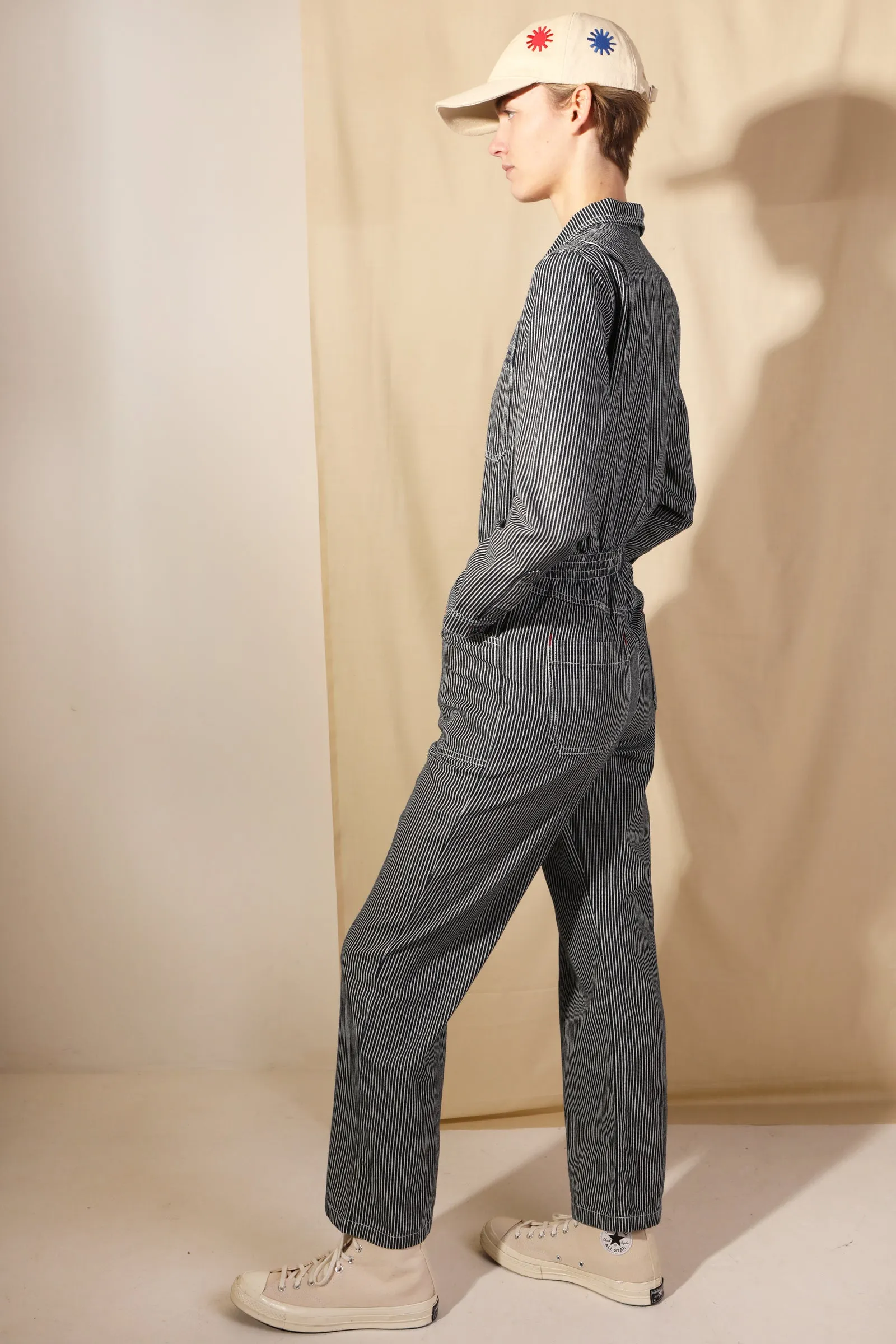 Danny Longsleeve Boilersuit Indigo Stripe