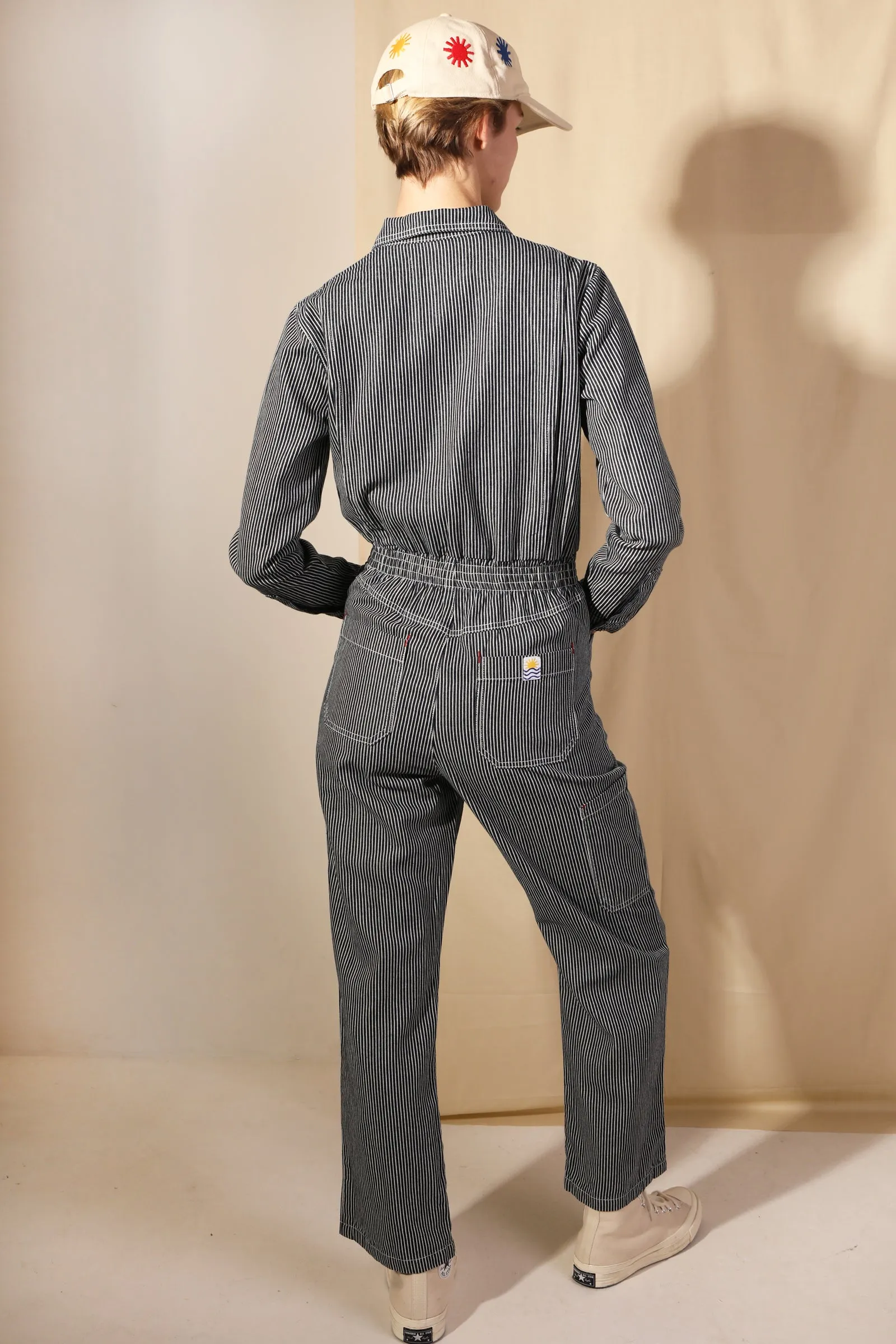 Danny Longsleeve Boilersuit Indigo Stripe