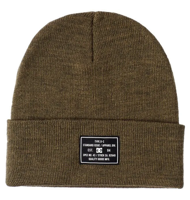 DC Mens Label Beanie - Olive