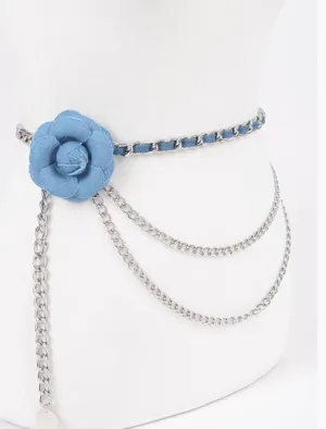Denim rose belt