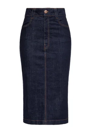 Denim Workwear Pencil Rock «Cinch Back»